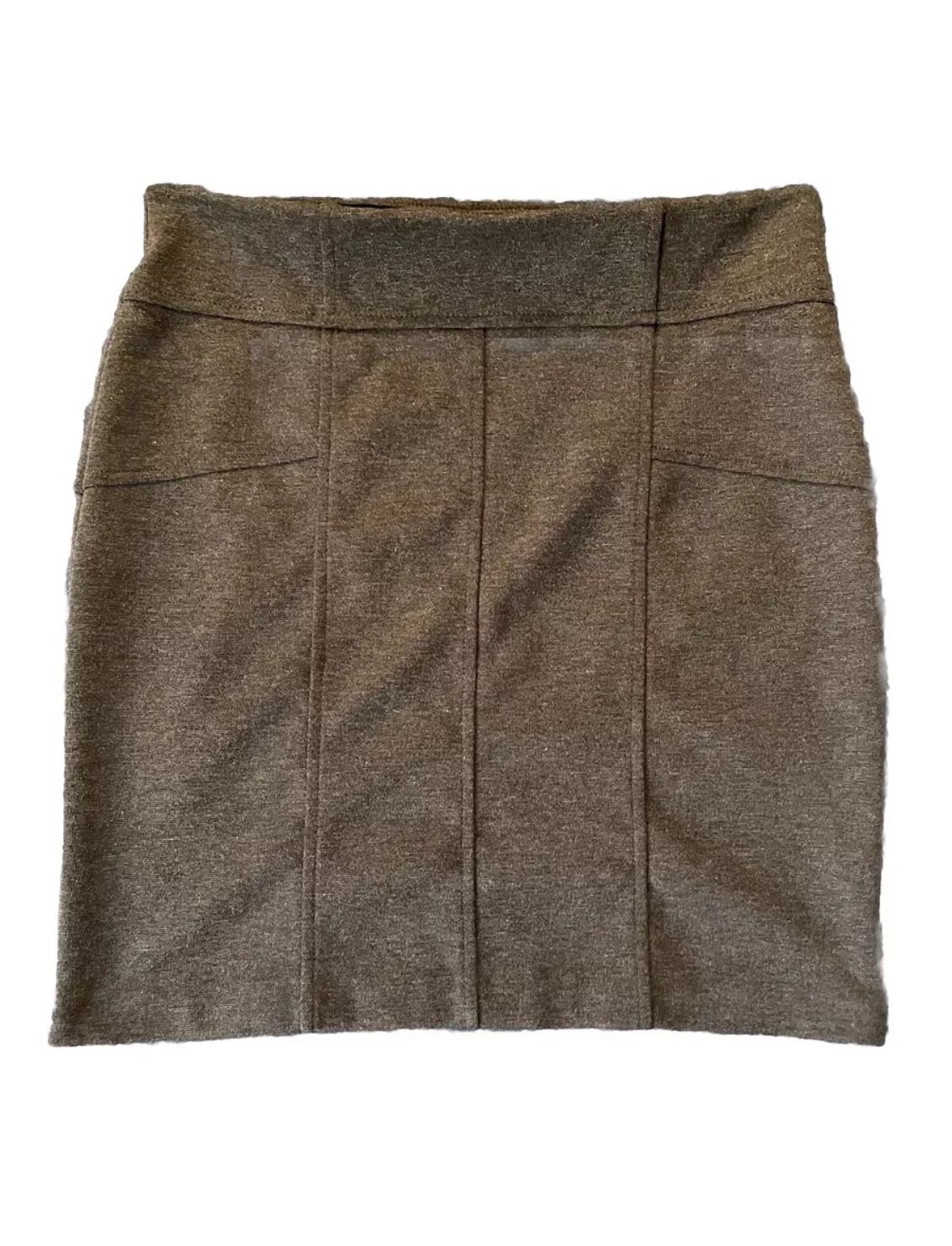 Simply Vera Wang Charcoal Gray Knit Short Straight Pencil Skirt SMALL Petite