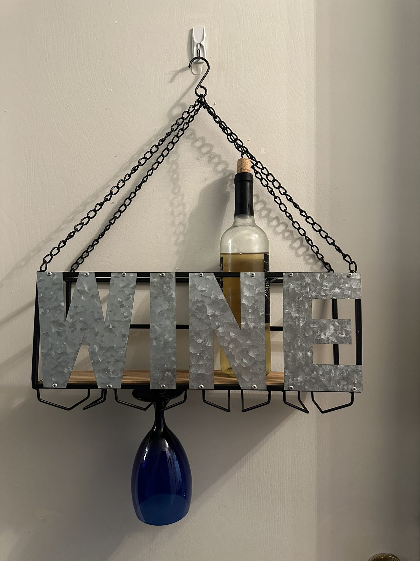 Wine Rack - Metal & Wood Hanging Or Wall Mounted 🍷