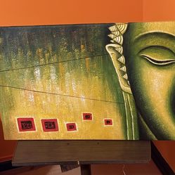 Abstract Buddha Canvas Painting
