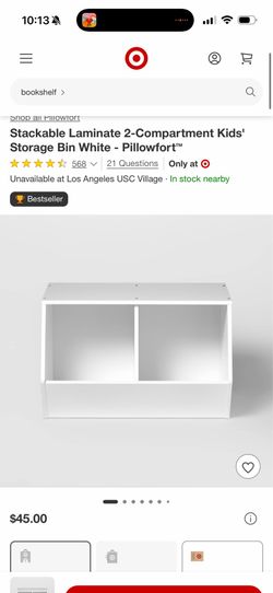 Stackable 2 compartment bin