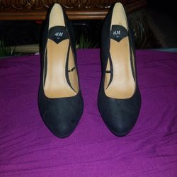 New Suedelike Black Heels