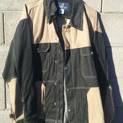 Denim jacket , Black & Tan  XXL $20.00