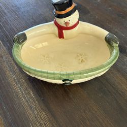 Snowman candy dish