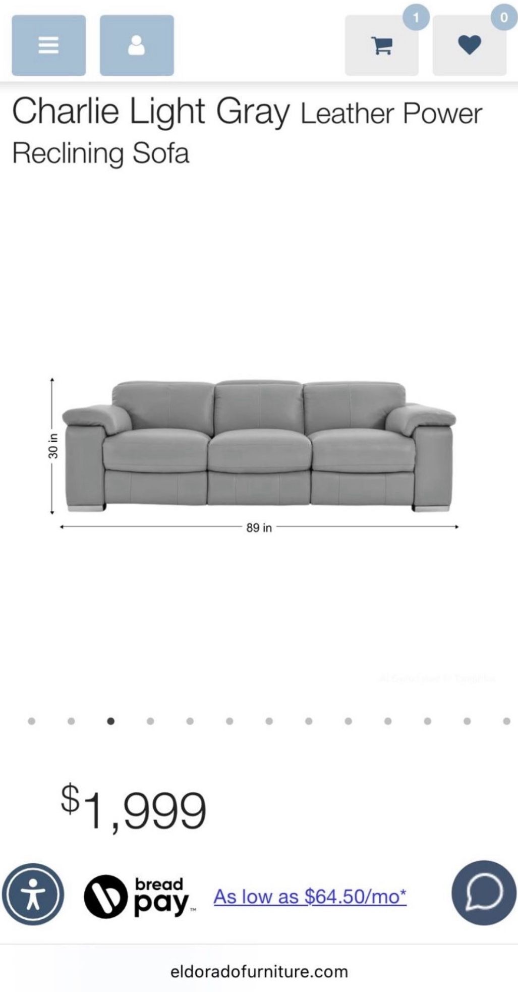 Charlie Recliner Leather Sofa Couch