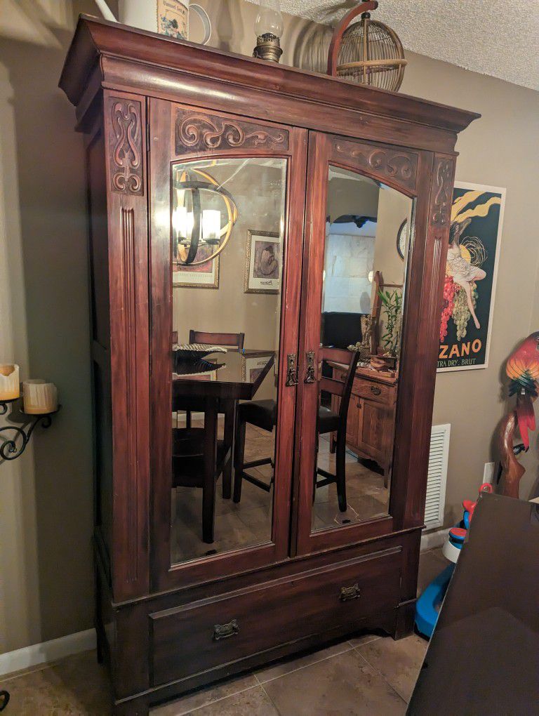 Antique Cherry Armoire Very Great Condition 