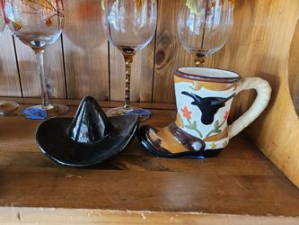 Glass Cowboy Hat and Boot