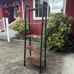 VASAGLE Ladder Shelf, 5-Tier Bookshelf, Storage Rack, Bookcase with Steel Frame 13.6"D x 22"W x 67.5