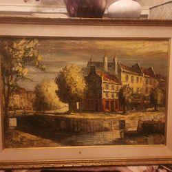 Oil Painting On Canvas In Wooden Frame