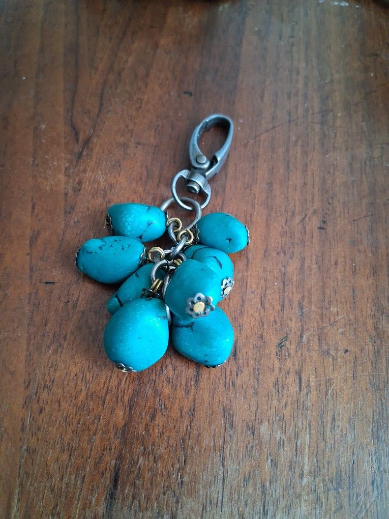 Blue Turquoise Western ,key Chain