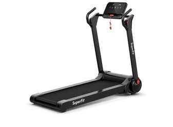 Folding Treadmill, 2.25HP Electric Motorized Running Walking Machine with LED Touch Screen & Bluetooth Speaker, Portable Cardio Workout Treadmill for
