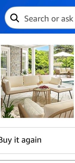 L shaped patio furniture w/table