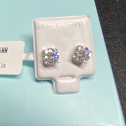 Silver Moissanite Diamond Earrings 