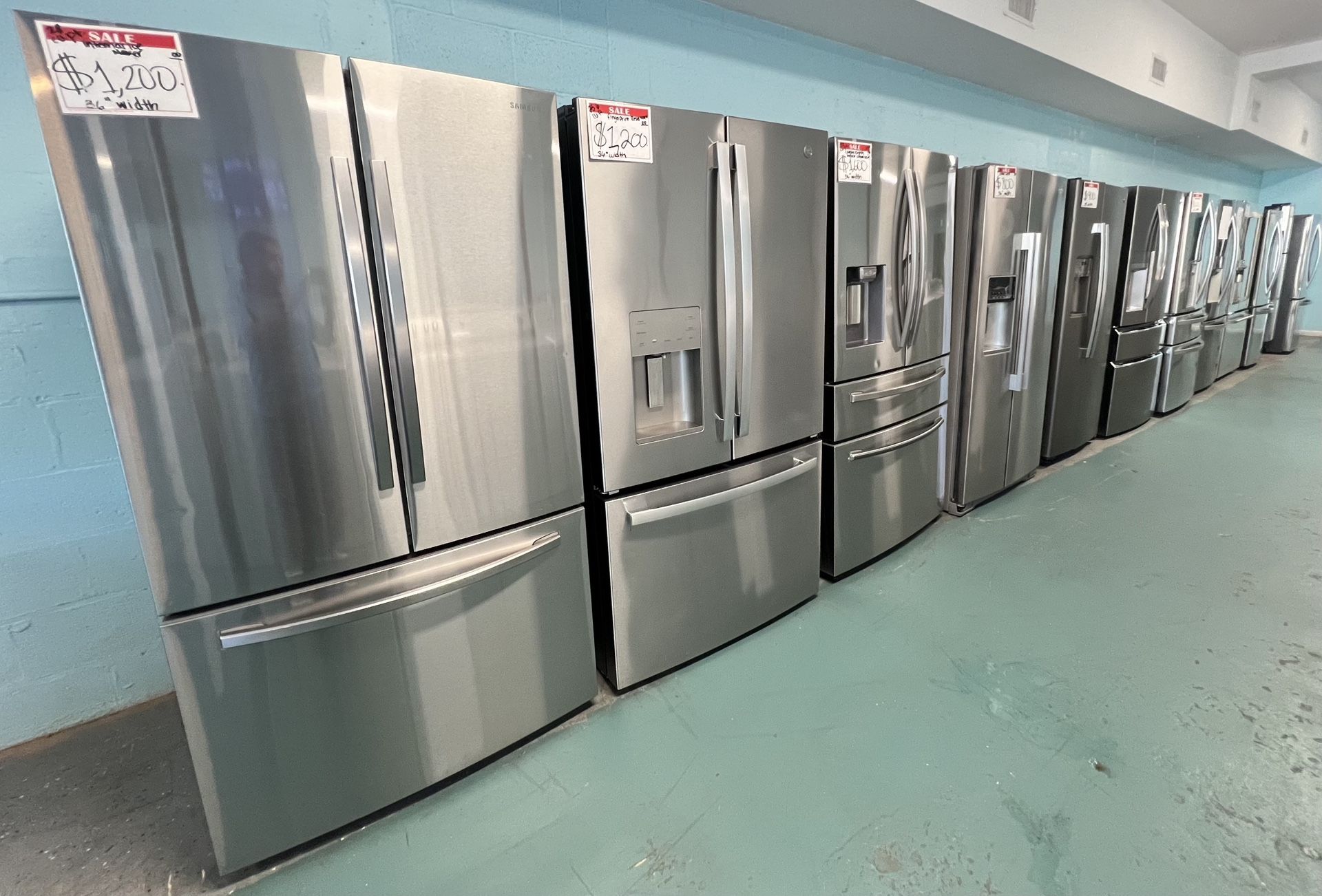 GREAT VARIETY OF STAINLESS FRIDGES, IN EXCELLENT CONDITION