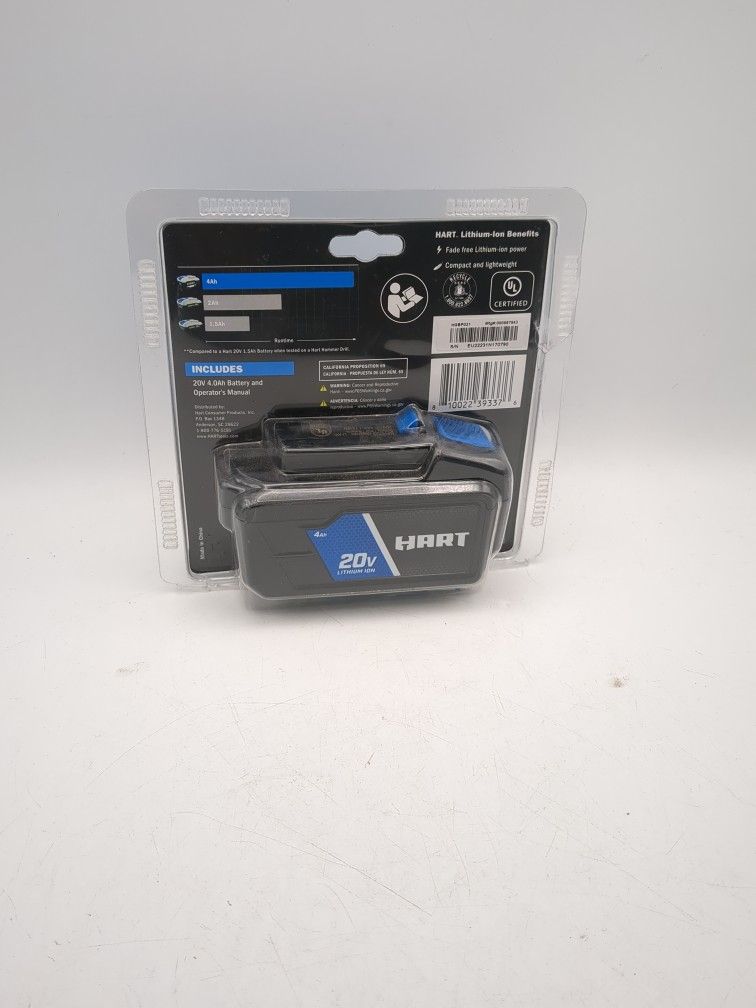 HART 20V 4.0Ah Lithium-Ion battery,
