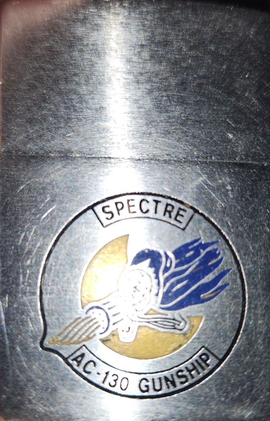 1978 Zippo Lighter. Spectre AC-130 Gunship engraved on side.