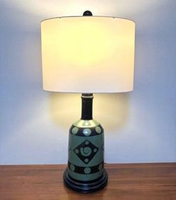 Modernist Black Green Table Lamp Custom Made By Lamps Ltd Durham NC