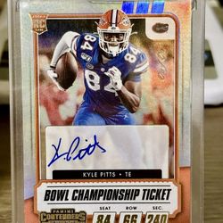 Kyle Pitts 1/1 2021 Contenders Draft Picks Bowl Championship Ticket Florida Gators Atlanta Falcons