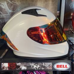 New Pearl White Dot Motorcycle Helmet $150