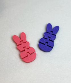 3D Printed Flexi Peep Bunny And Bunny Eggs