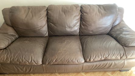Brown Leather Couch Set
