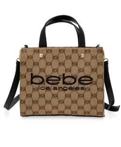 Bebe Talulla Mini Satchel Beige/Blk Handbag Crossbody NWT & Sealed