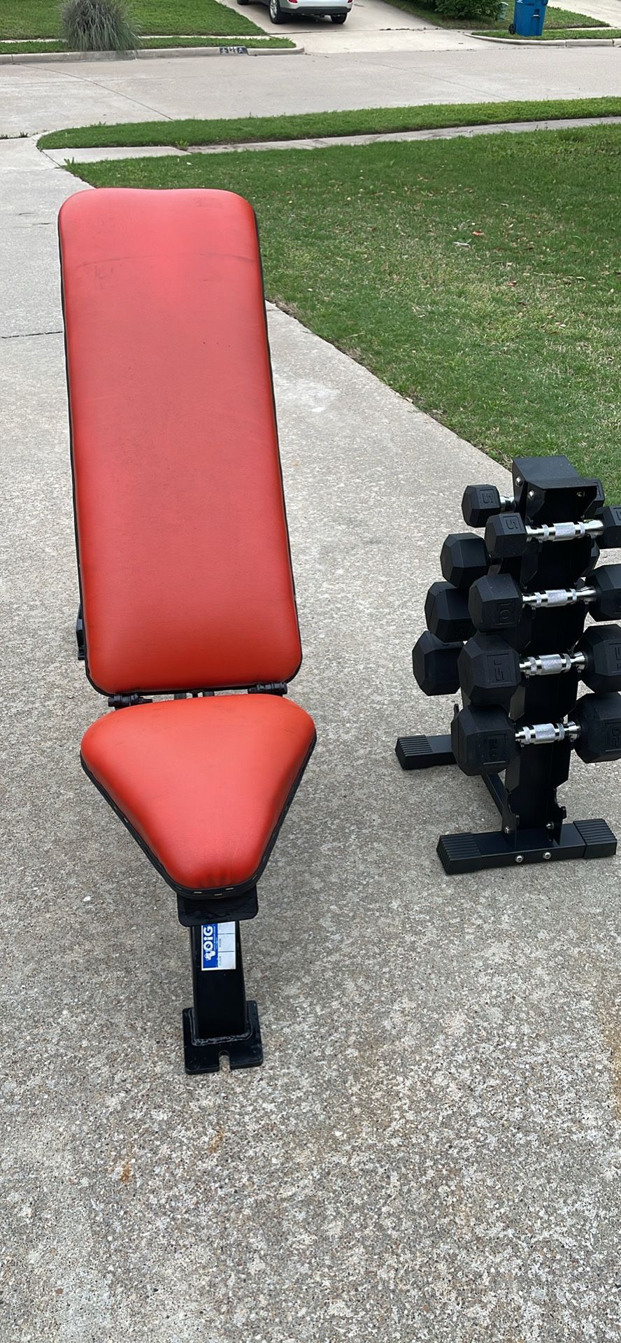 Bench and Rack with 100 pounds of weights