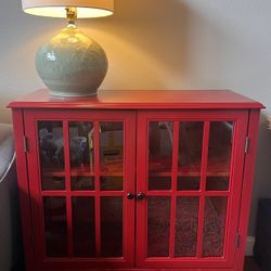 Red Accent Cabinet