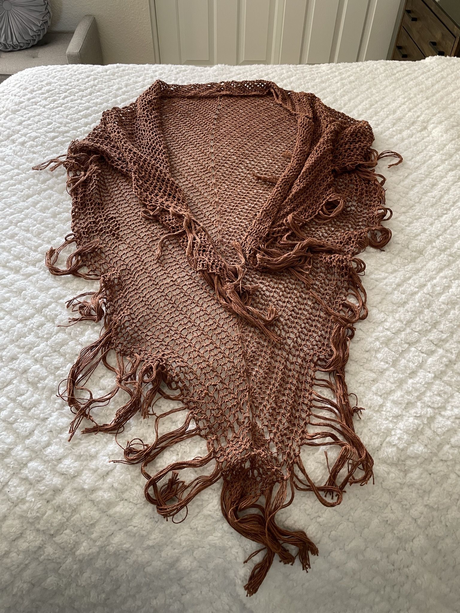 Shawl Wrap - Beautiful Crocheted Wrap Shawl (New) Great Gift