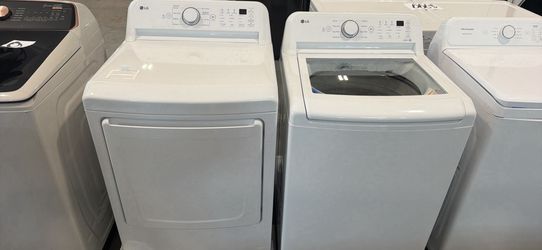 🔥 LG 4.5 cu. ft. Rear Control Top Load Washer and 7.3 cu. ft. Rear Control ELECTRIC Dryer with Sensor Dry BRAND NEW OPEN BOX