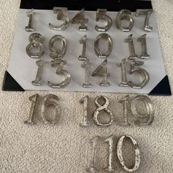 Stunning Mercury Glass Table Numbers