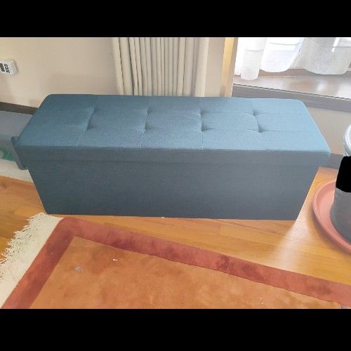 Blue Storage Ottoman