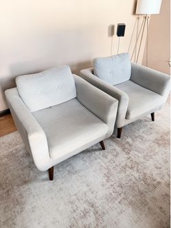 Two Light Gray Armchairs