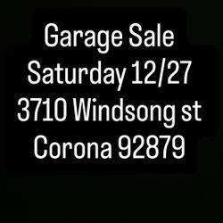 Garage Sale 12/27 7 Am