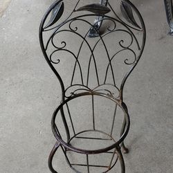 Vintage Wrought Iron Chair Plant Holder