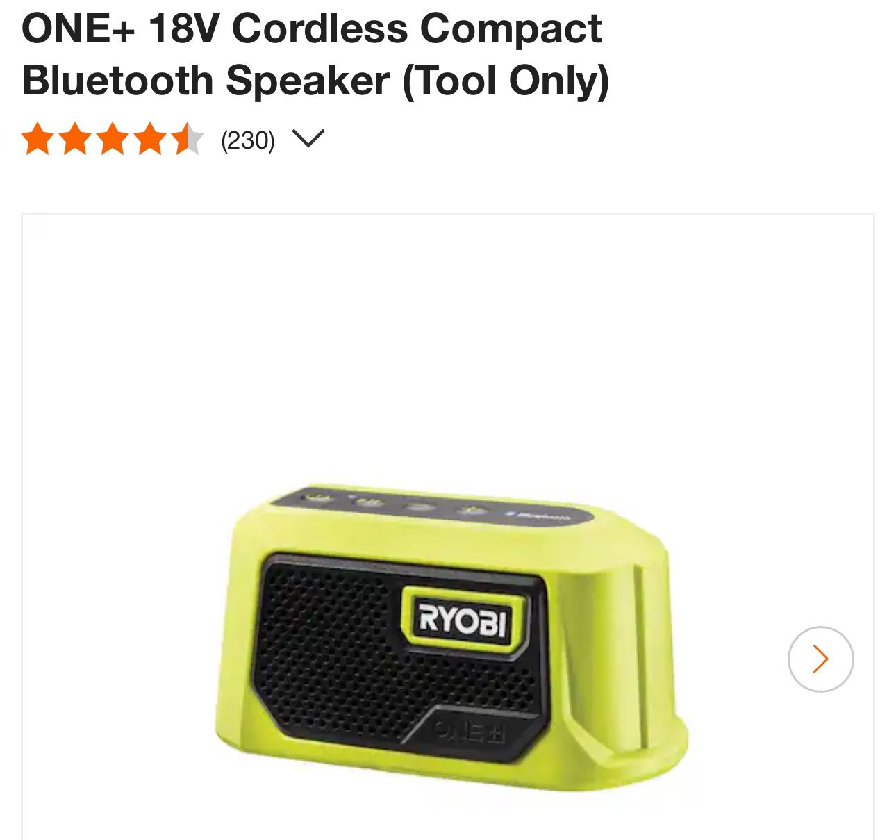 ONE+ 18V Cordless Compact Bluetooth Speaker (Tool Only)