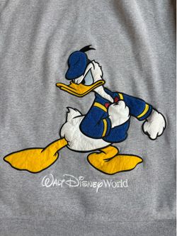 Walt Disney World Donald Duck Embroidery Full Zip Hoodie Size M RARE Vintage
