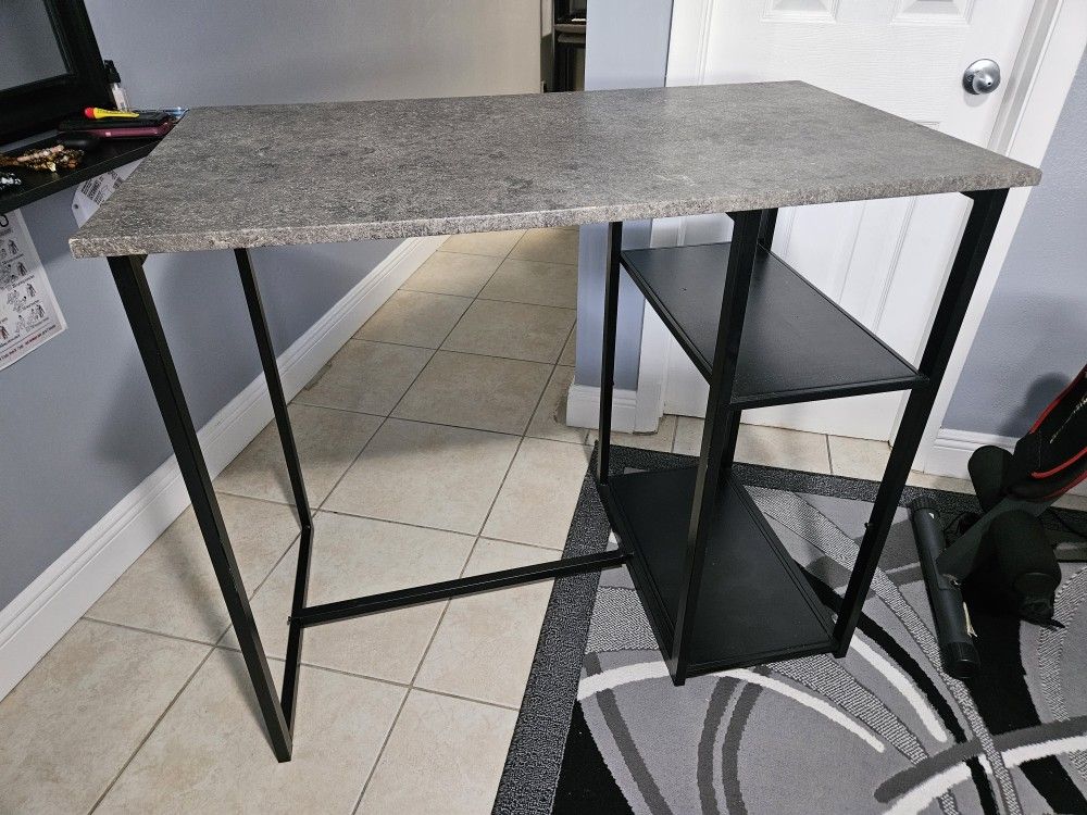 Grey BarTop Kitchen Table with 2 Barstools