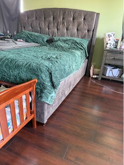 Bed frame and wooden slats