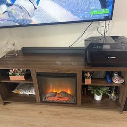TV Stand With Heather And LCD Fireplace