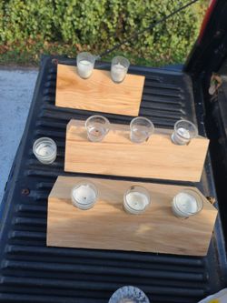 Three 3 candle centerpieces