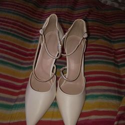 White High heels  With Rhinestone 