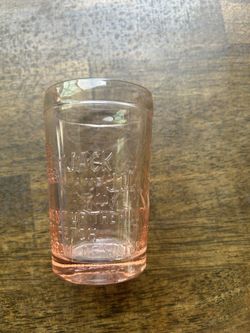 Vintage Tiara Pink Glass Nursery Rhyme Jack and Jill 4" Tumbler Cup
