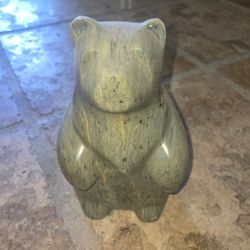 Handcarved and polished Soapstone Bear