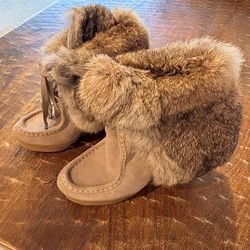 Coach Wedge Boots w/Rabbit Fur