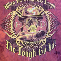 Vintage Y2K The Mountain Fire Fighter Tie Dye T Shirt Men’s Size XXL