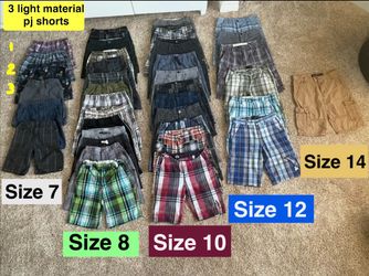 Sizes 7, 8, 10, 12 BOYS & preteen youth clothes summer shorts, T-shirts, shirts, bundle lot plaid cargo tees graphic jerseys $2 EACH