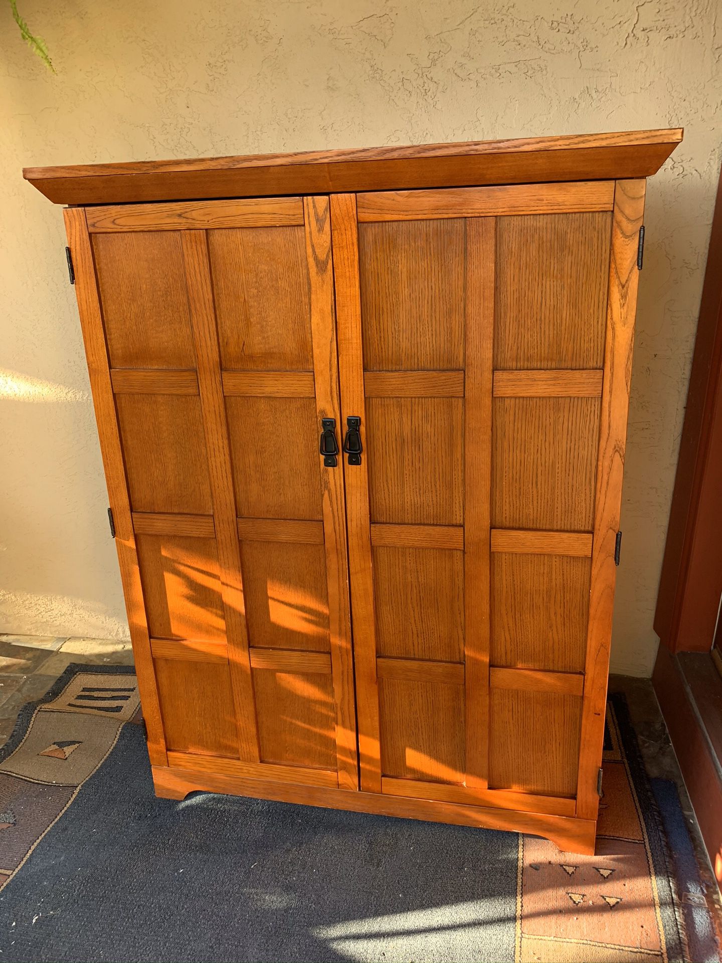 FREE! Corner Computer Armoire solid wood -Cherry color