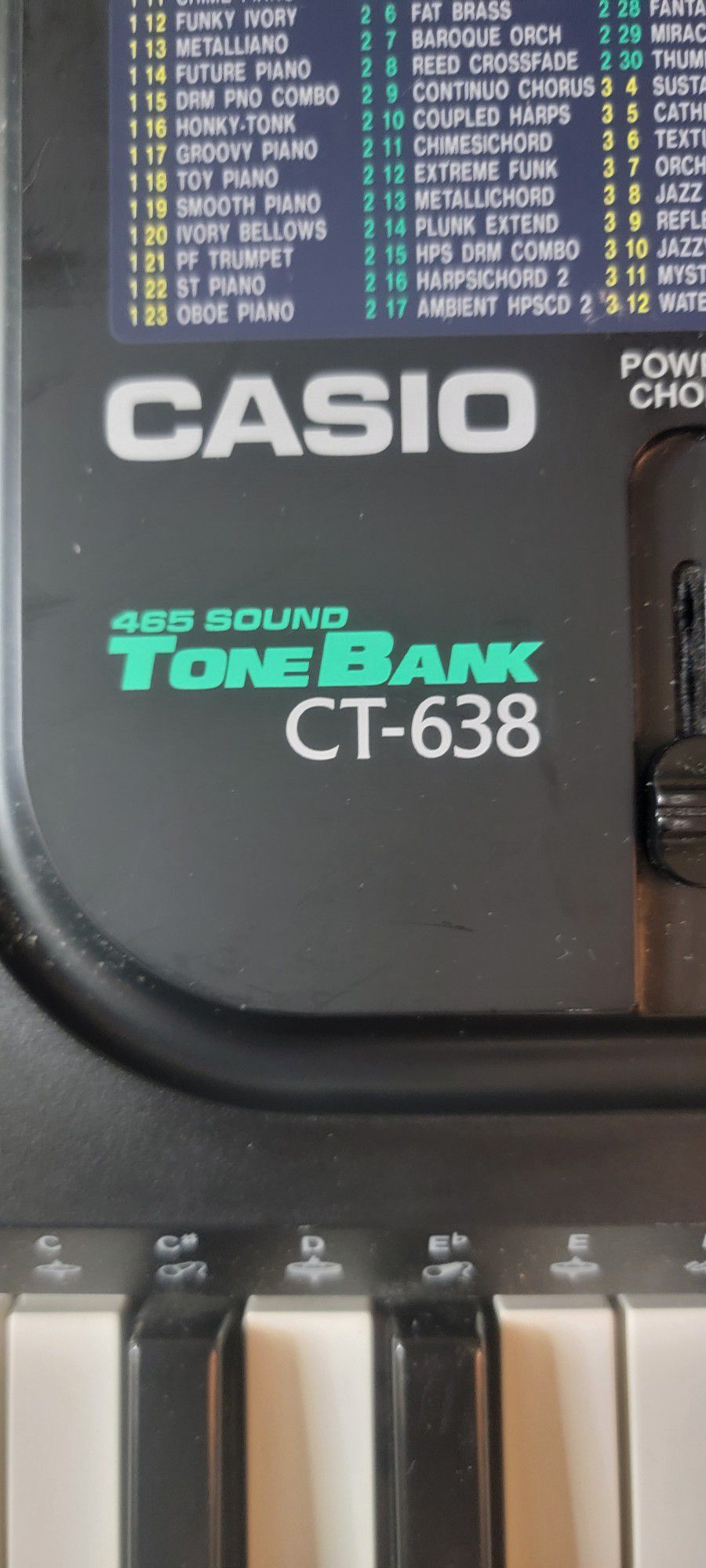 Casio 465 TONE Sound Bank CT-638