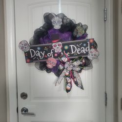 Day Of The Dead Wreath  22x25 Inches
