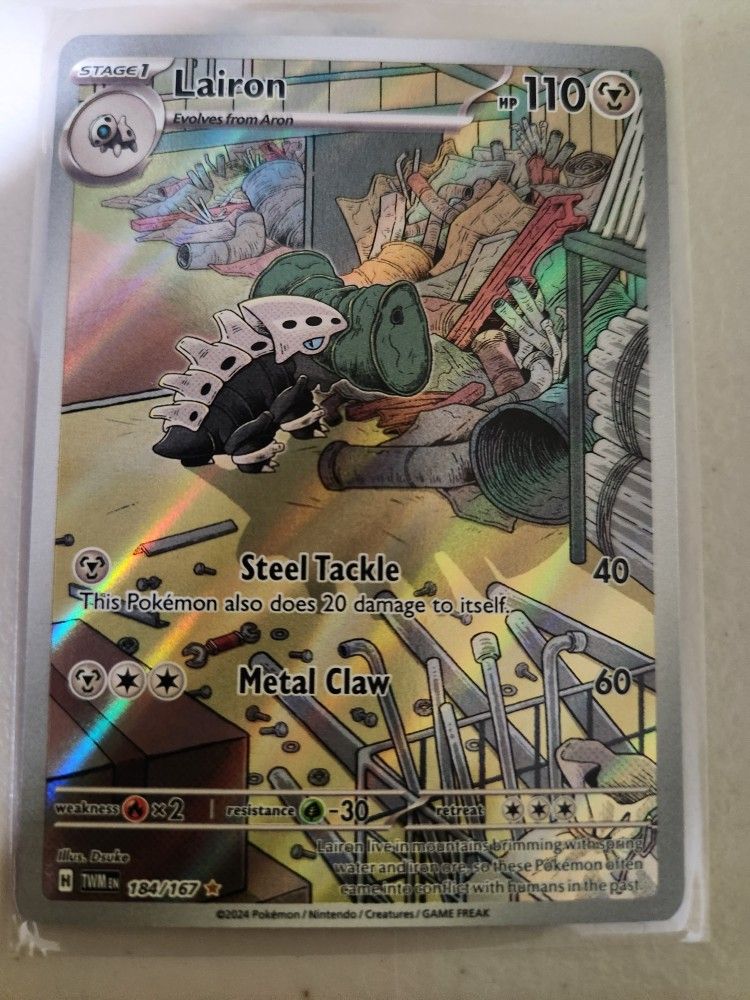 Lairon 184/167-Illustration Rare Holo Full art Twilight Masq,pokemon NM
